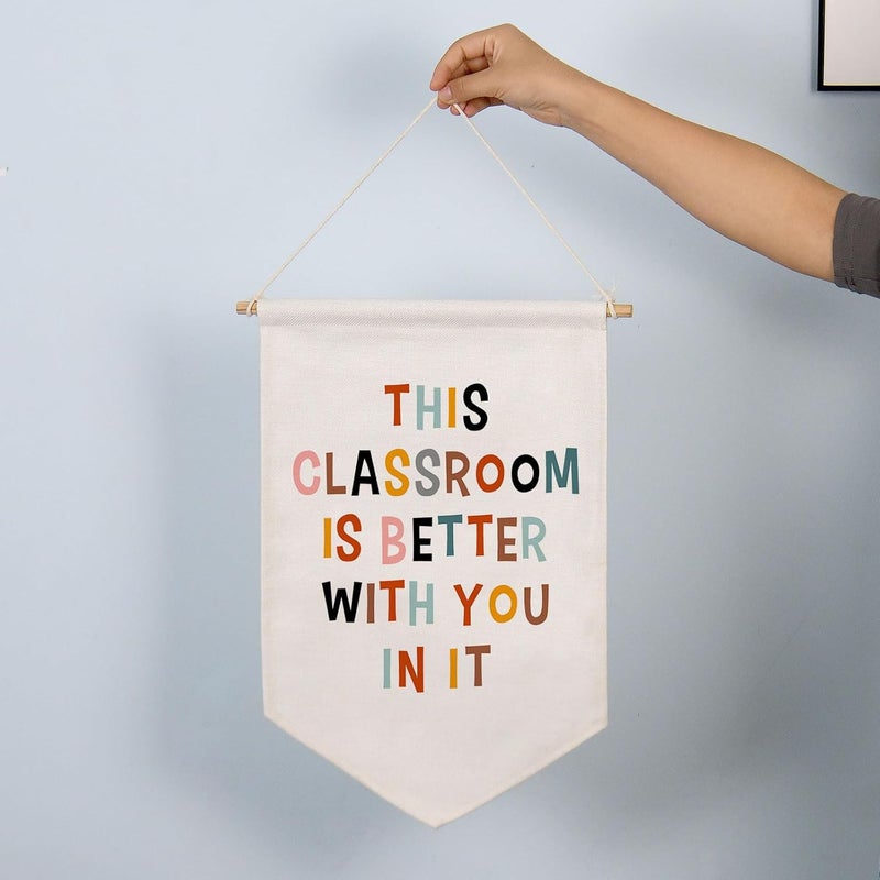 OFlyDesigns This Classroom Is Better With You In It Pennant Flag, Classroom Decor Pennants, Welcome Hanging Flag, Classroom Decor, Classroom Sign, Teacher Sign, Classroom Garden Flag, Back To School Decor - Image 4